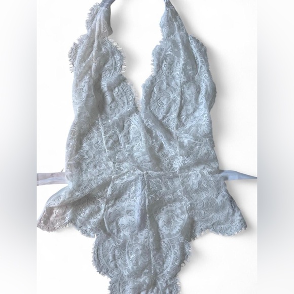 Oh La La Cheri Bridal Naomi Eyelash Lace Halter Teddy Women's Size S/M Paris - Picture 4 of 8